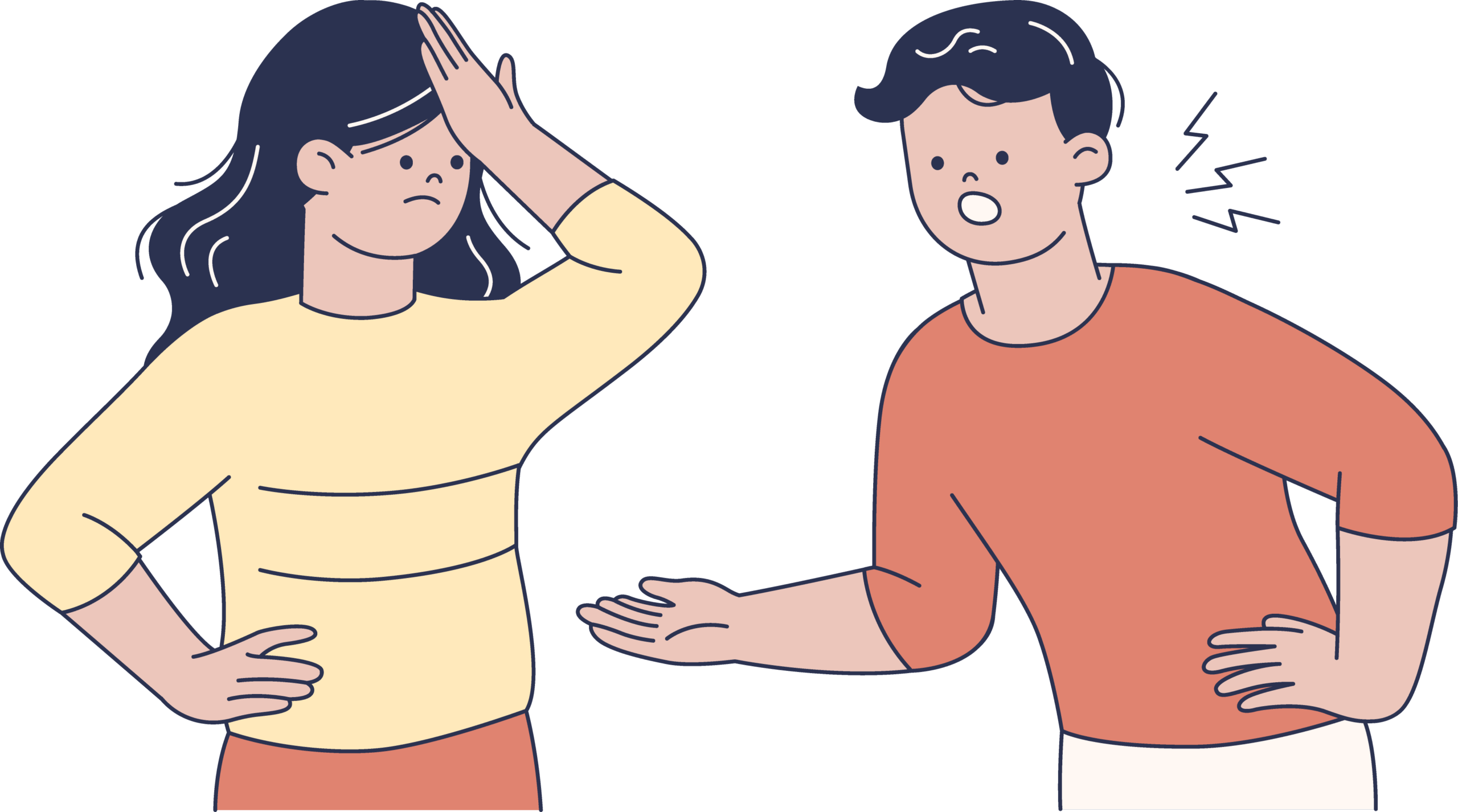 Quarreling Couple Illustration